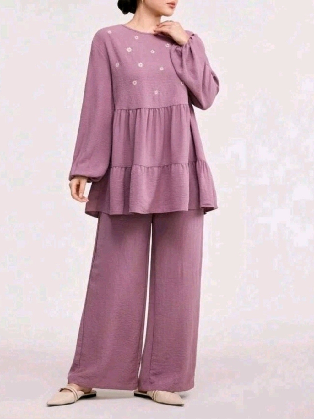 Women's Two-Piece Lounge Set - Dusty Mauve